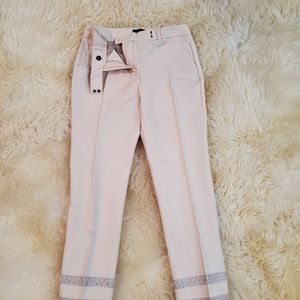 White House Black Market Embroidered Hem Crop pant